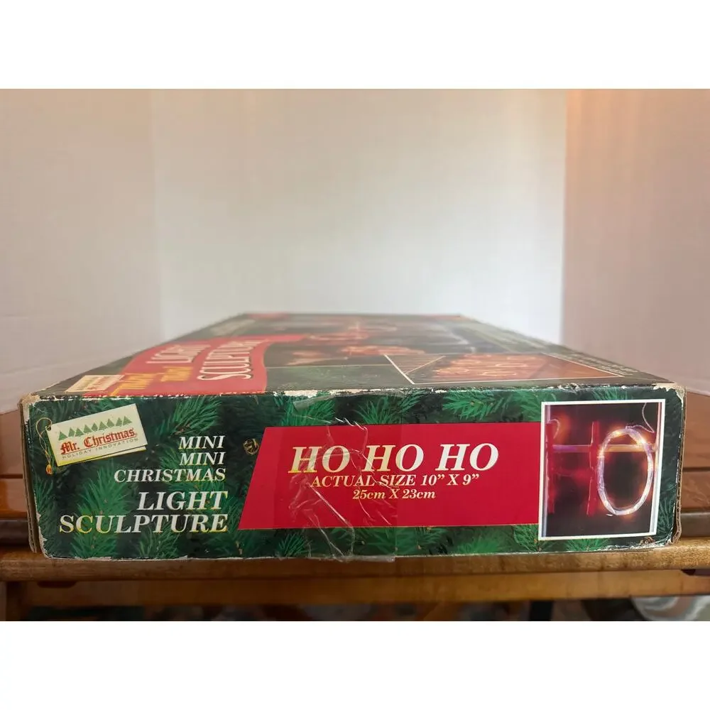Mr.‎ Christmas HO HO HO Light Up Holiday Lights Sculpture Vintage String of 6